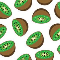 fundo de design plano de vetor sem costura padrão de frutas kiwi