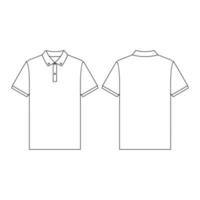 modelo de camisa polo botão para baixo ilustração vetorial design plano modelo de contorno coleção de roupas vetor