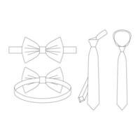 modelo de gravata ilustração vetorial esboço plano de design de esboço vetor