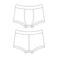 modelo boxer cuecas ilustração vetorial design plano contorno coleção de roupas vetor