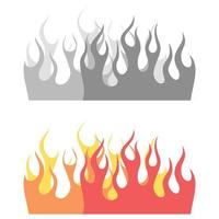 design plano de ícones de vetor de chamas de fogo