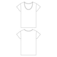 modelo de camiseta folgada mulheres ilustração vetorial esboço plano esboço de design vetor