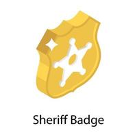 conceitos de emblema de xerife vetor