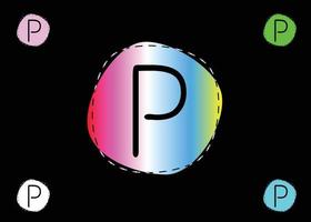 logotipo da letra p e modelo de design de ícone vetor