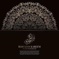 ramadan kareem. projeto de fundo islâmico com caligrafia árabe e mandala de ornamento. vetor