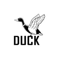 design de logotipo de pato voador vetor