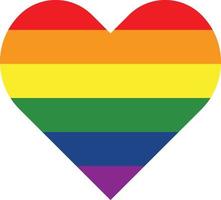 fundo de bandeira colorida de arco-íris de orgulho de coração vetor
