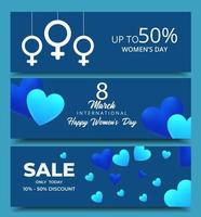 banner de venda internacional feliz dia da mulher vetor