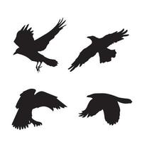 arte do corvo voador vetor