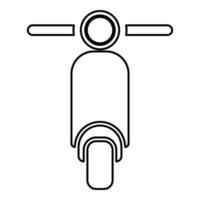 conceito de entrega de moto scooter motobike ícone de transporte ciclomotor contorno ilustração vetorial de cor preta imagem de estilo plano vetor