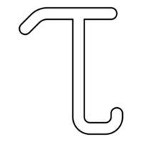 tau símbolo grego letra minúscula ícone de fonte contorno cor preta ilustração vetorial imagem de estilo plano vetor