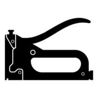 grampeador de construção ferramentas de trabalho arma para construção de ícone de ilustração vetorial de cor preta imagem de estilo plano vetor