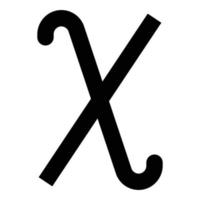 chi símbolo grego letra minúscula ícone de fonte ilustração vetorial de cor preta imagem de estilo plano vetor