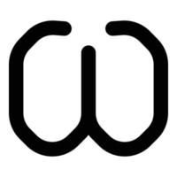 ômega símbolo grego letra minúscula ícone de fonte ilustração vetorial de cor preta imagem de estilo plano vetor