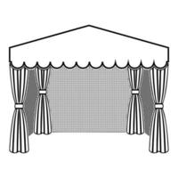 pavilhão para compras tenda de negócios marquise para ícone de publicidade contorno ilustração vetorial de cor preta imagem de estilo plano vetor