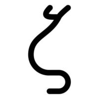 zeta símbolo grego letra minúscula ícone de fonte ilustração vetorial de cor preta imagem de estilo plano vetor