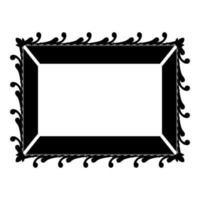 imagem de estilo plano de ilustração vetorial de cor preta ícone de moldura para retrato vetor