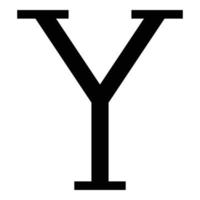 upsilon símbolo grego letra maiúscula ícone de fonte cor preta ilustração vetorial imagem de estilo plano vetor