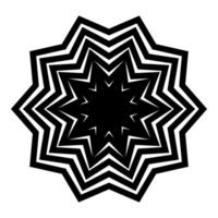 imagem de estilo plano de ilustração de vetor de cor preta ícone padrão de flor abstrata