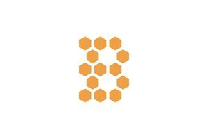 logotipo da colmeia letra b, produto de mel, design de identidade de marca vetor