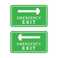 informações de sinal de saída de emergência, navegação de evacuação, cor verde, design vetorial