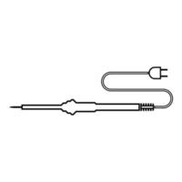 ferro de solda elétrico para ícone de trabalho de reparo de rádio contorno ilustração vetorial de cor preta imagem de estilo plano vetor