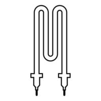 ícone de elemento de aquecimento elétrico térmico contorno ilustração de vetor de cor preta imagem de estilo simples