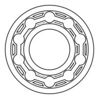 rolamento com bola no ícone de vista lateral contorno ilustração vetorial de cor preta imagem de estilo plano vetor