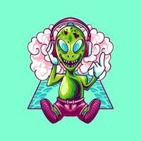 ilustração de música alienígena vetor