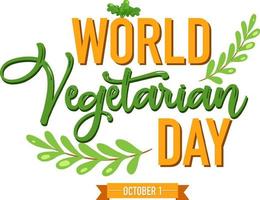 logotipo do dia vegetariano mundial em fundo branco vetor
