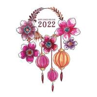 fundo decorativo de cartão comemorativo de ano novo chinês de 2022 vetor