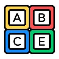 blocos alfabéticos, vetor de educação de jardim de infância em design plano.