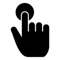 clique na mão toque do dedo da mão clique no ícone da superfície da tela ilustração vetorial de cor preta imagem de estilo plano vetor