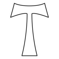 cruz monograma t símbolo santo antônio apóstolo vetor