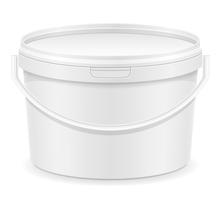 balde de plástico branco para ilustração vetorial de pintura vetor