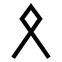 odal othil runa othala símbolo propriedade herança sinal ícone cor preta ilustração vetorial imagem de estilo plano vetor