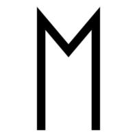 ehwaz runa cavalo wheell sorte símbolo ícone cor preta ilustração vetorial imagem de estilo plano vetor