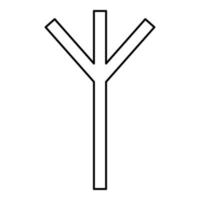 algiz elgiz runa alce reed símbolo de defesa ícone vetor