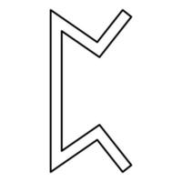 runa de perth pertho ícone de símbolo de jogo escondido vetor
