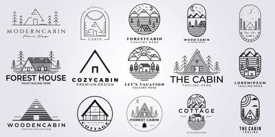 definir design de ilustração vetorial de logotipo de cabine de pacote, estilo de arte de linha vetor