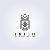 símbolo tradicional do reino irlandês logotipo celta vector linha arte ilustração design