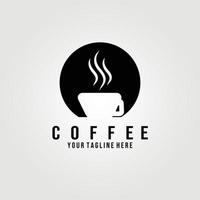 uma xícara de café, design de ilustração vetorial de logotipo de café, design de logotipo de café vetor