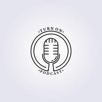 logotipo de arte de linha de podcast criativo emblema de distintivo de design de ilustração vetorial simples vetor