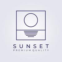 pôr do sol nascer do sol havaí resort paraíso logotipo ilustração vetorial design vetor