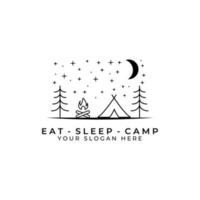 design de ilustração vetorial de logotipo de acampamento, design de logotipo de modelo premium