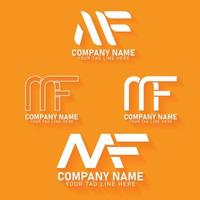 conjunto de logotipos mf e coleção parte um vetor