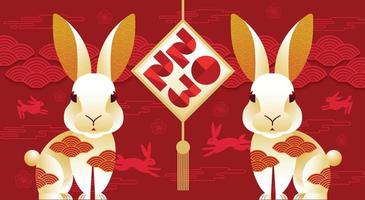 feliz ano novo, ano novo chinês 2023, ano do coelho, tradicional chinês. vetor