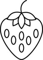 vetor de frutas de ícone de contorno de morango