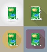 campo para ilustração em vetor ícones plana golf