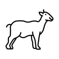 vetor de animais de ícone de contorno de cabra